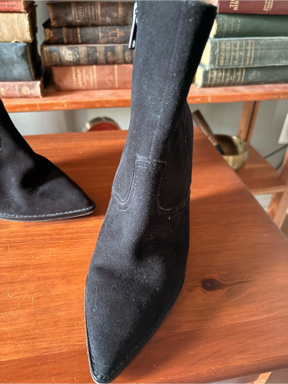 Ash Jasmin Black Suede Pointed-Toe Ankle Boots - Picture 3 of 8